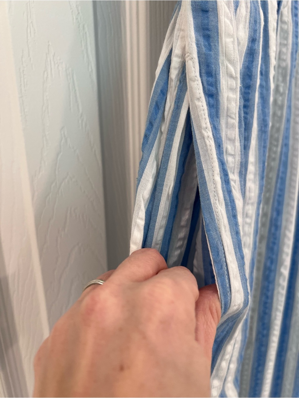Caroline Constas Blue and White Cotton Striped Nap Dress - Picture 7 of 7